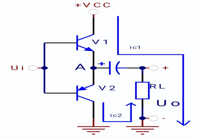 互补对称无变压器输出（OTL）功放电路图